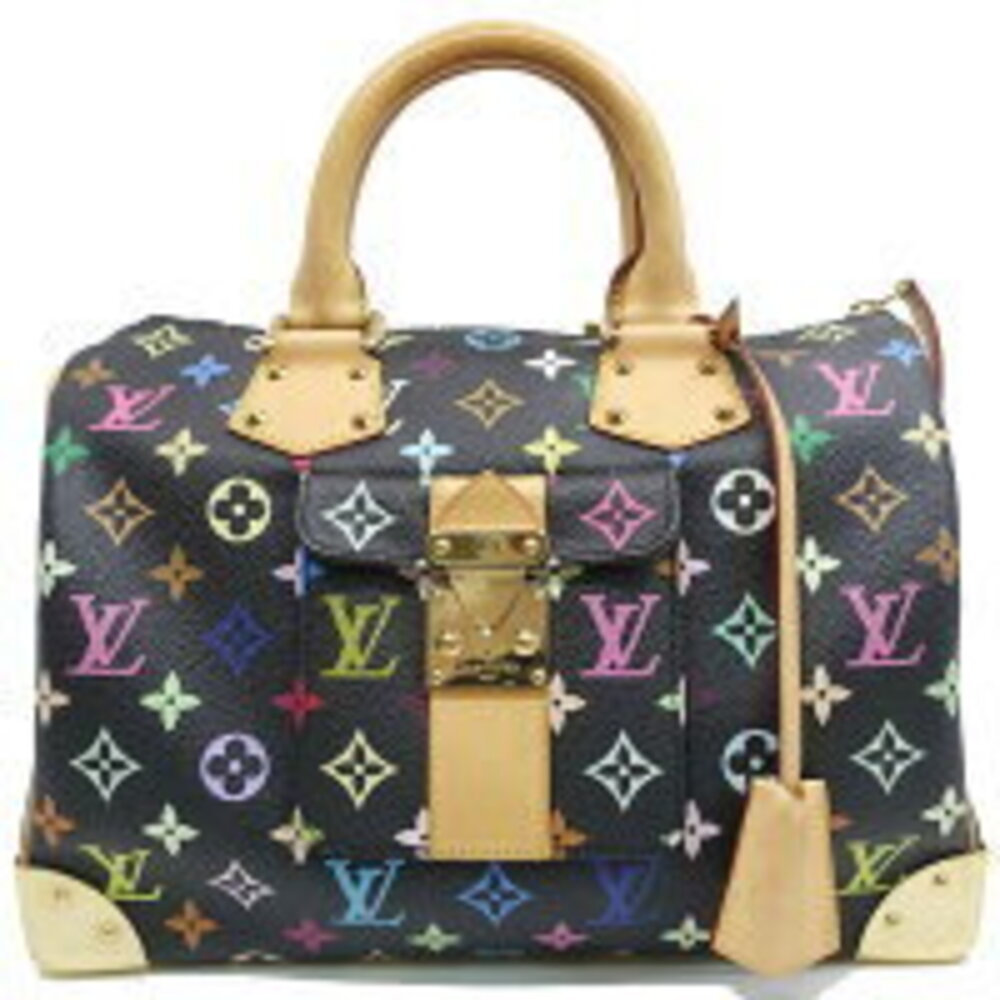 Louis Vuitton Speedy Multicolor Noir Black Handbag Body Bum Crossbody Belt